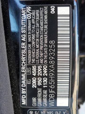 Photo 11 VIN: WDBJF65H9XA893258 - MERCEDES-BENZ E 320 