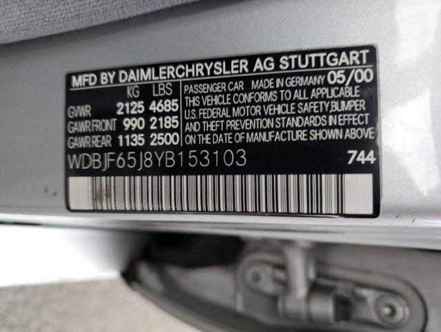 Photo 11 VIN: WDBJF65J8YB153103 - MERCEDES-BENZ E320 