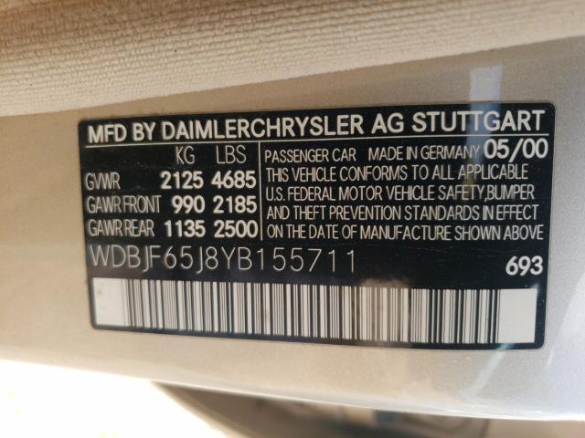 Photo 9 VIN: WDBJF65J8YB155711 - MERCEDES-BENZ E 320 