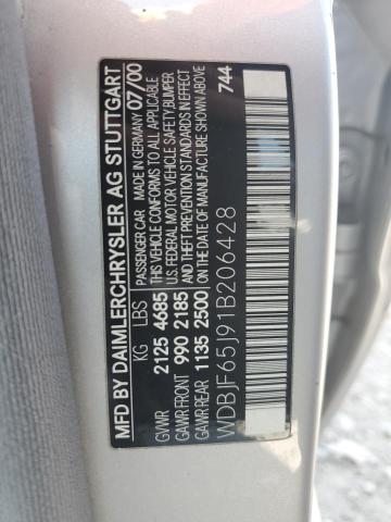 Photo 11 VIN: WDBJF65J91B206428 - MERCEDES-BENZ E 320 