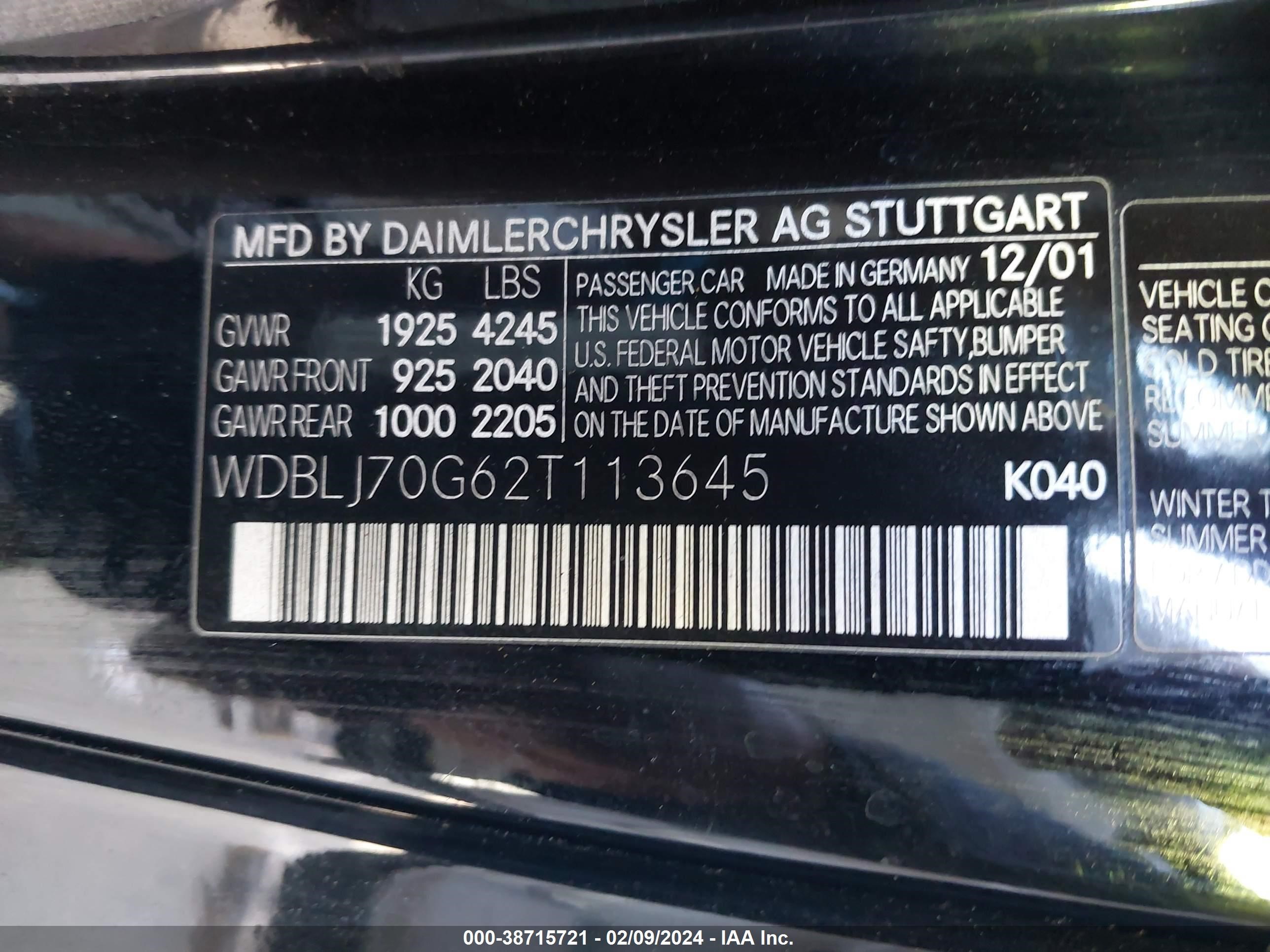 Photo 8 VIN: WDBLJ70G62T113645 - MERCEDES-BENZ CLK-KLASSE 