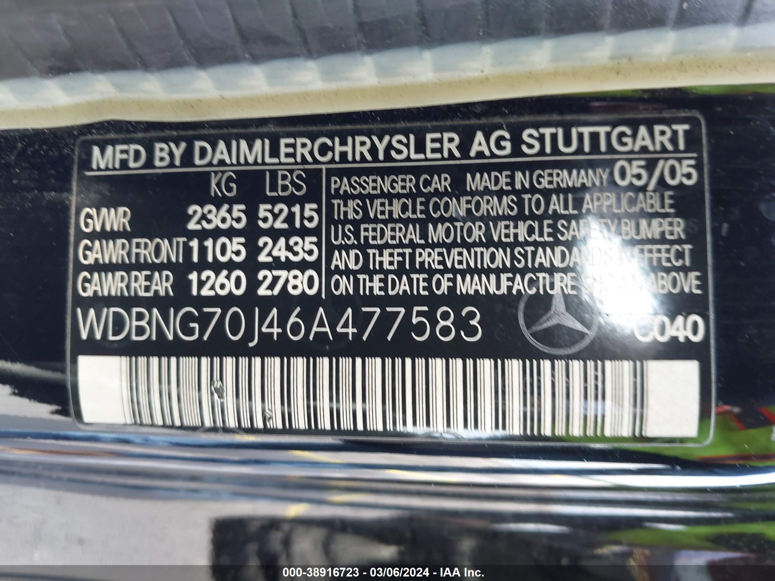 Photo 8 VIN: WDBNG70J46A477583 - MERCEDES-BENZ NULL 