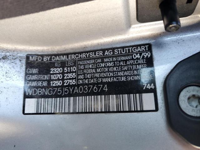 Photo 11 VIN: WDBNG75J5YA037674 - MERCEDES-BENZ S-CLASS 