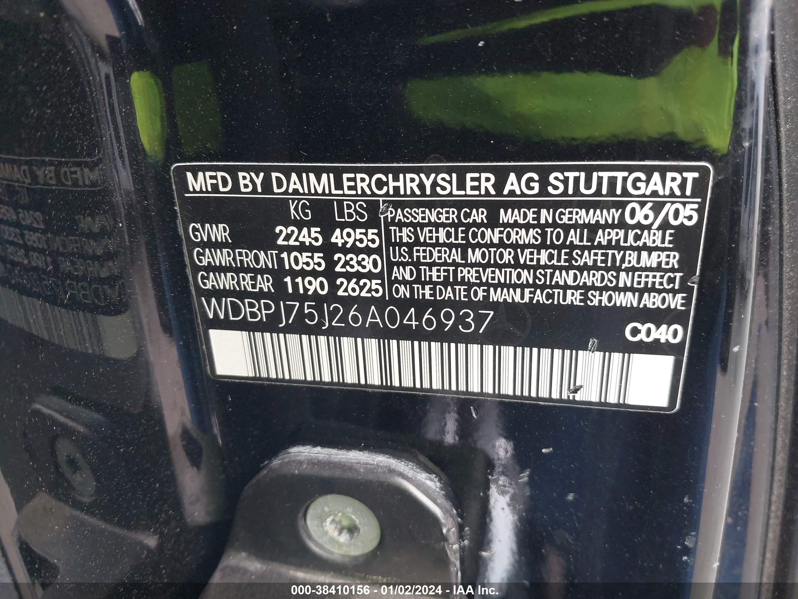 Photo 8 VIN: WDBPJ75J26A046937 - MERCEDES-BENZ CL-KLASSE 