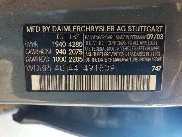 Photo 11 VIN: WDBRF40J44F491809 - MERCEDES-BENZ C-CLASS 