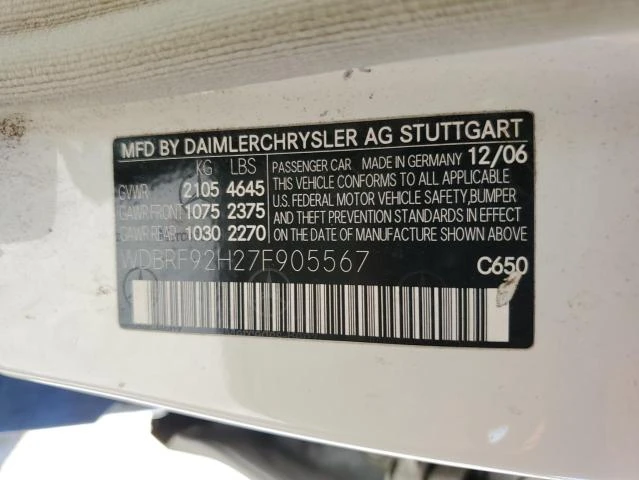 Photo 11 VIN: WDBRF92H27F905567 - MERCEDES-BENZ C 280 4MAT 