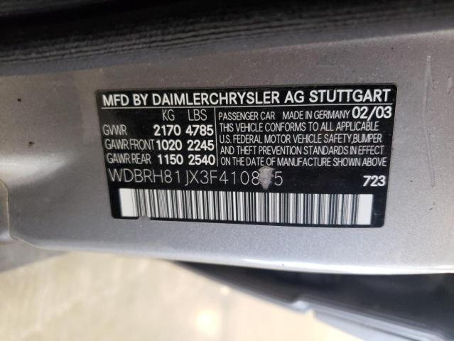 Photo 11 VIN: WDBRH81JX3F410875 - MERCEDES-BENZ C 240 SPOR 