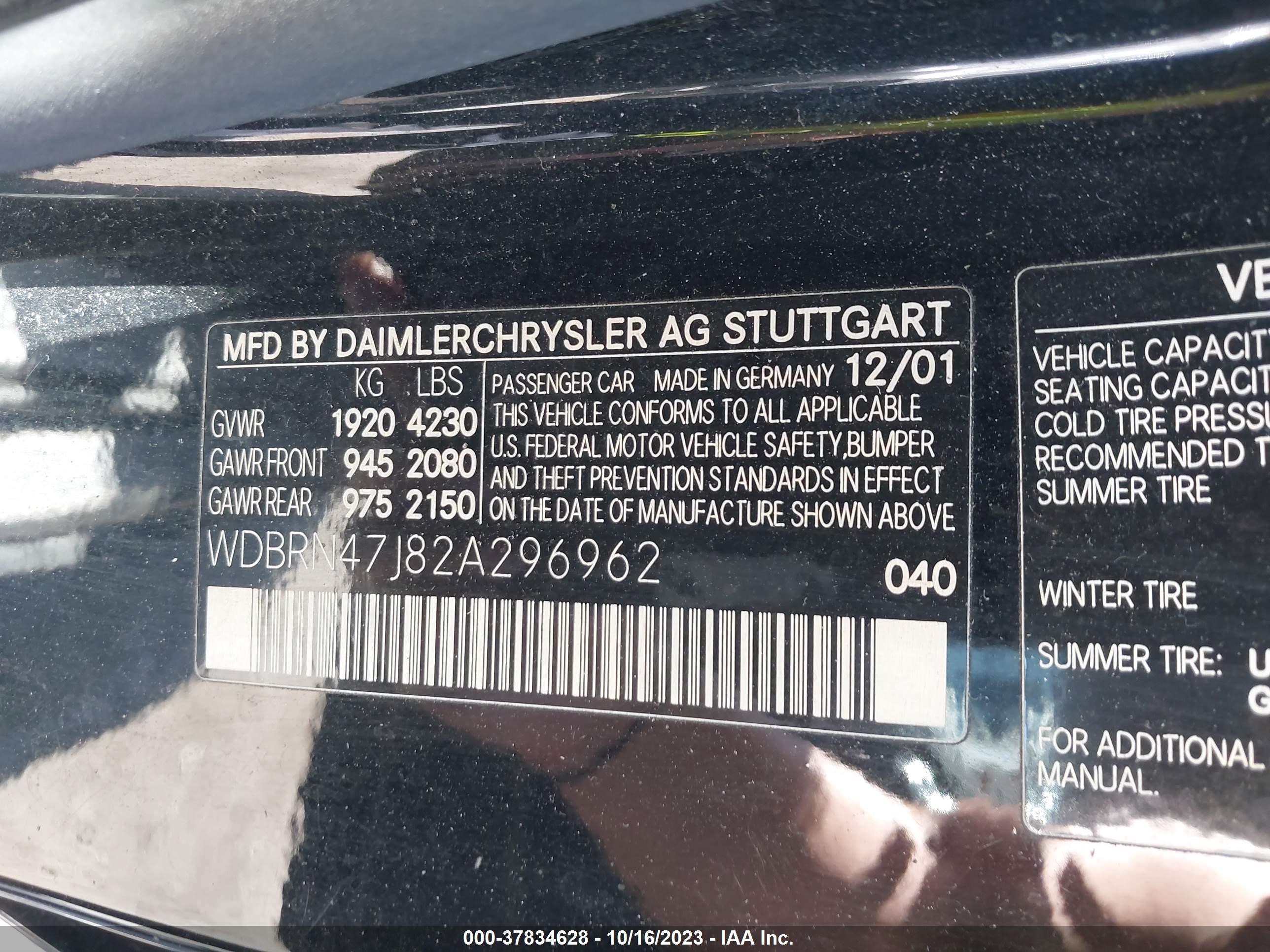 Photo 8 VIN: WDBRN47J82A296962 - MERCEDES-BENZ C-KLASSE 