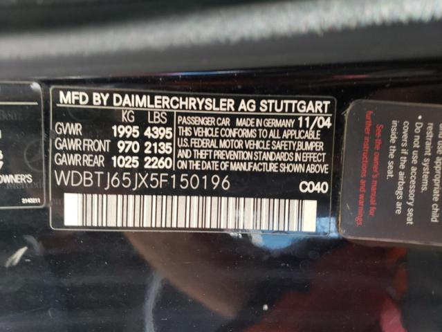 Photo 11 VIN: WDBTJ65JX5F150196 - MERCEDES-BENZ CLK 320C 