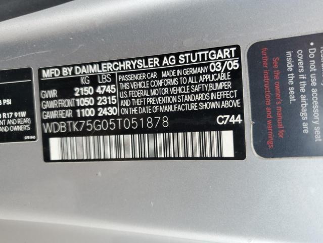 Photo 12 VIN: WDBTK75G05T051878 - MERCEDES-BENZ CLK 500 