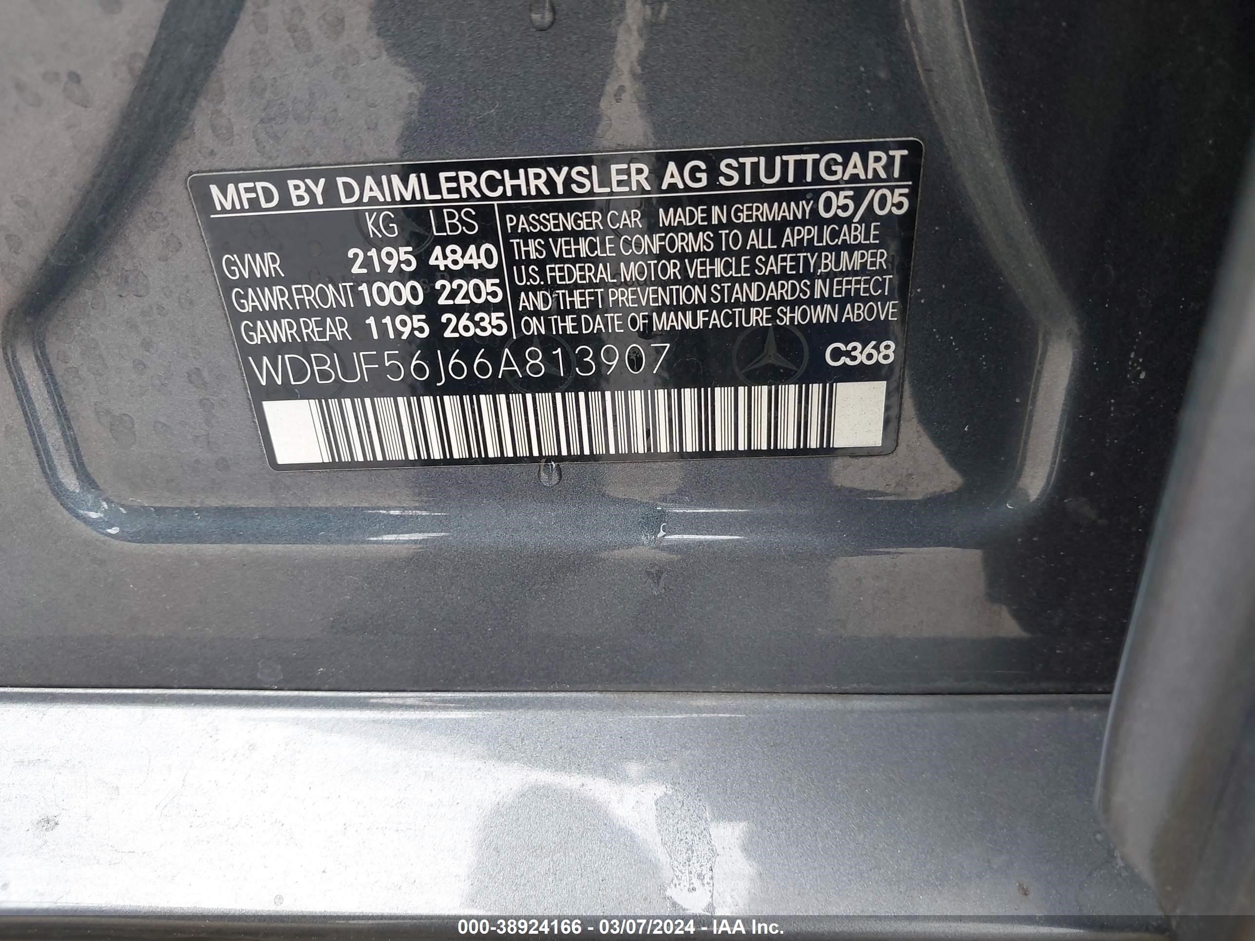 Photo 8 VIN: WDBUF56J66A813907 - MERCEDES-BENZ NULL 