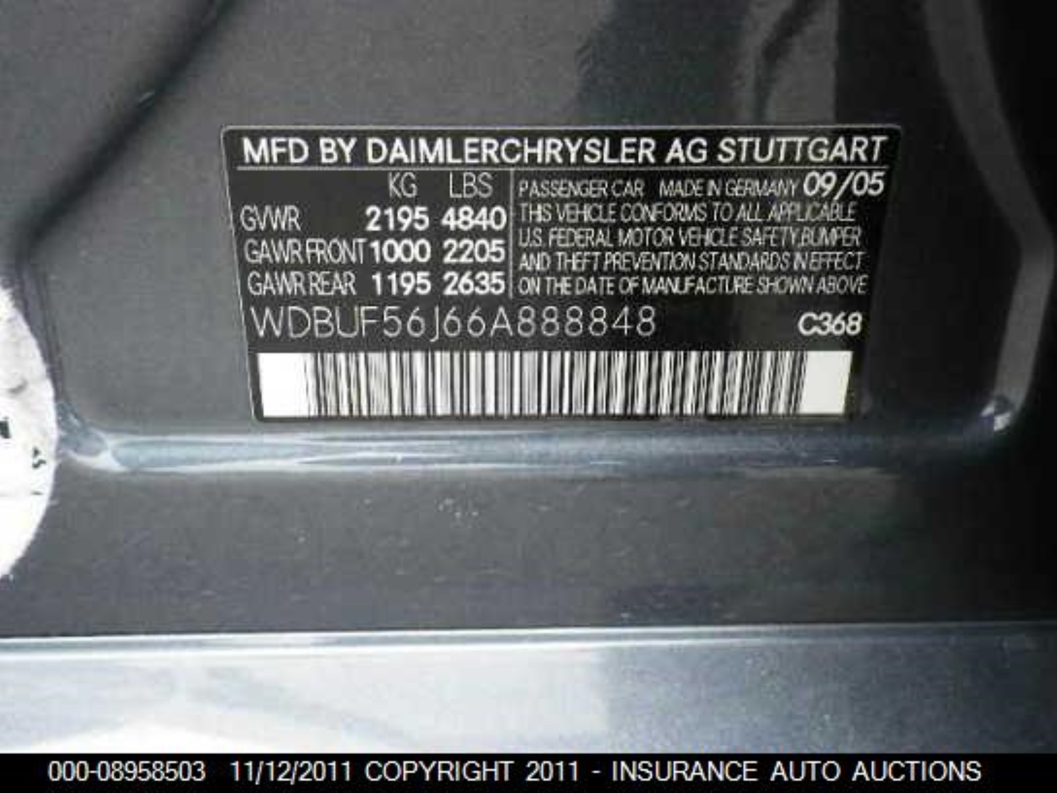 Photo 8 VIN: WDBUF56J66A888848 - MERCEDES-BENZ E-KLASSE 