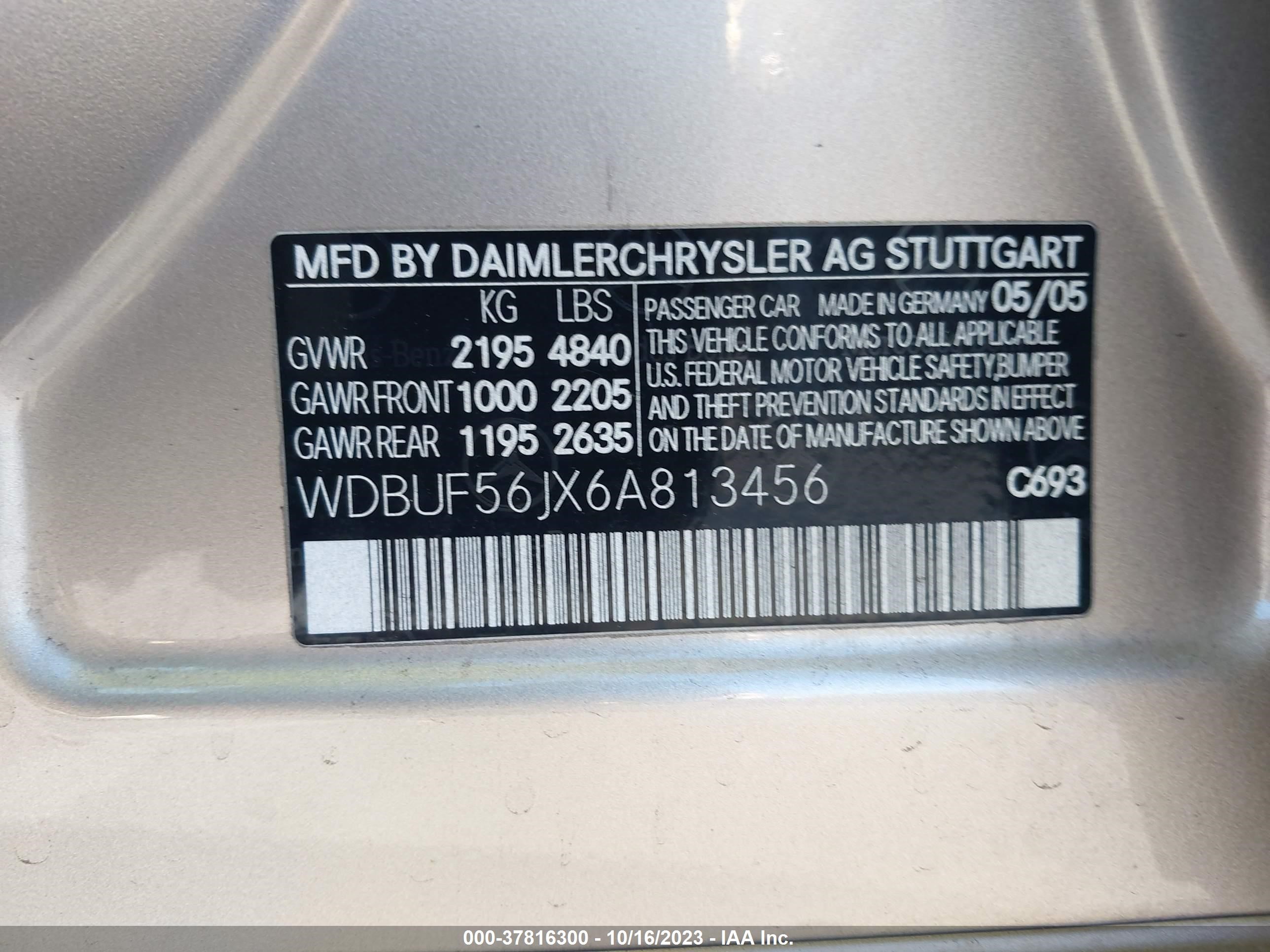 Photo 8 VIN: WDBUF56JX6A813456 - MERCEDES-BENZ E-KLASSE 