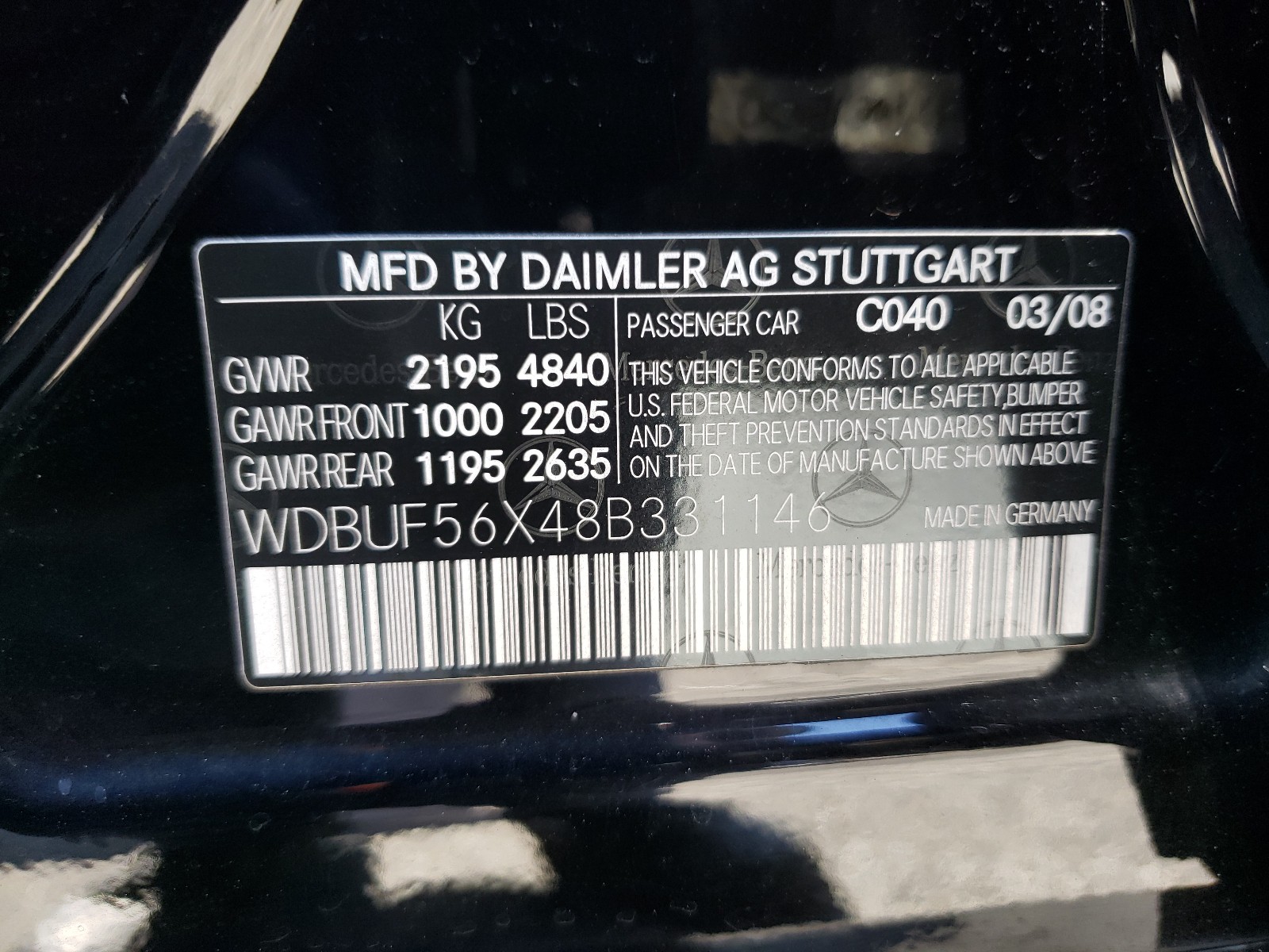 Photo 9 VIN: WDBUF56X48B331146 - MERCEDES-BENZ E 350 