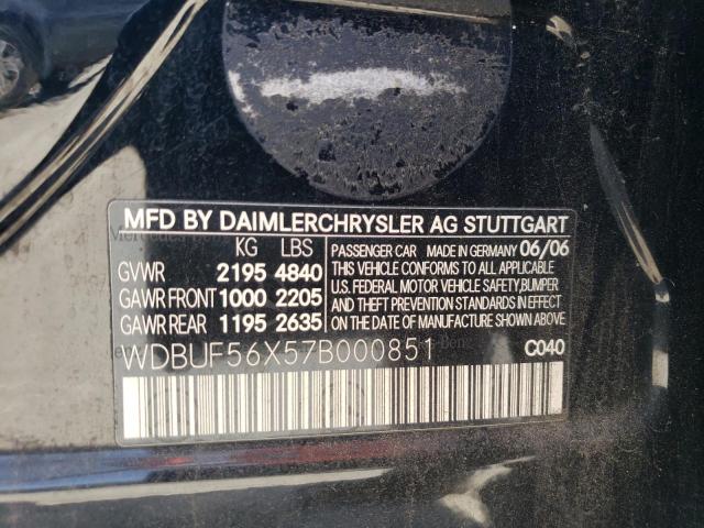 Photo 11 VIN: WDBUF56X57B000851 - MERCEDES-BENZ E-CLASS 