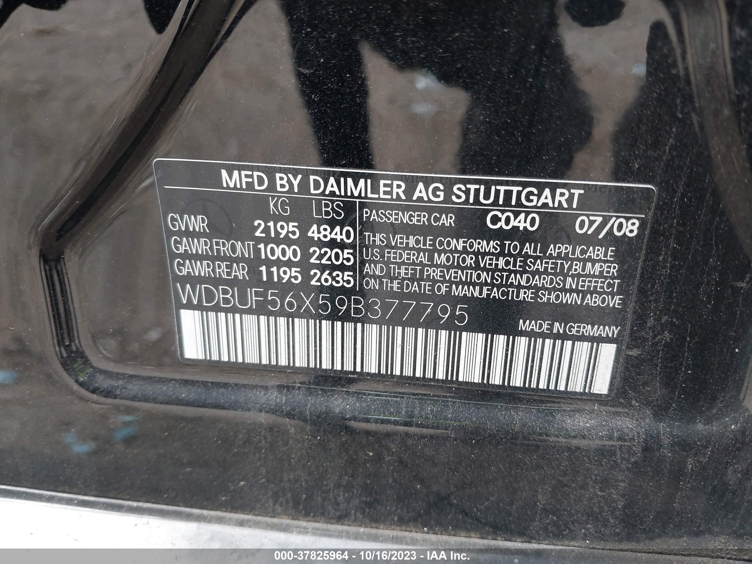 Photo 8 VIN: WDBUF56X59B377795 - MERCEDES-BENZ E-KLASSE 