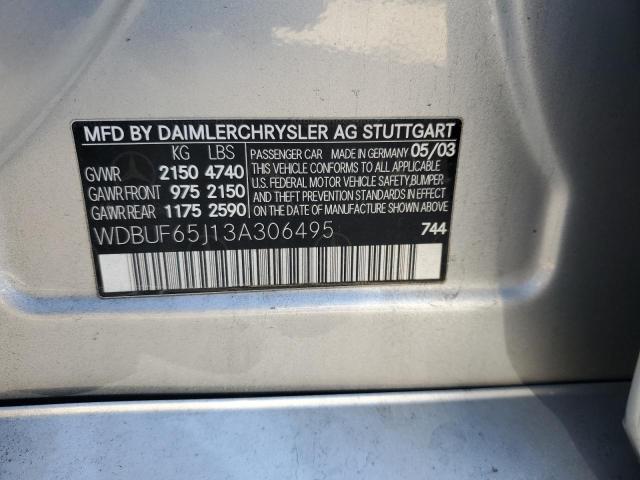 Photo 11 VIN: WDBUF65J13A306495 - MERCEDES-BENZ E 320 