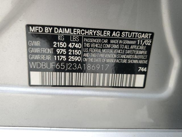 Photo 11 VIN: WDBUF65J23A186917 - MERCEDES-BENZ E 320 