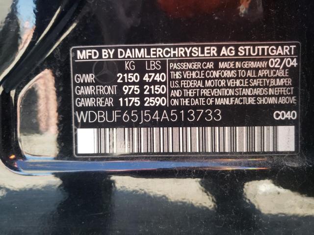 Photo 9 VIN: WDBUF65J54A513733 - MERCEDES-BENZ E 320 