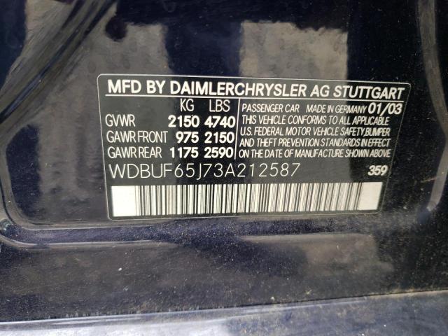 Photo 11 VIN: WDBUF65J73A212587 - MERCEDES-BENZ E 320 