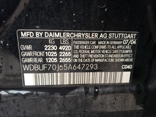 Photo 11 VIN: WDBUF70J65A647293 - MERCEDES-BENZ E 500 