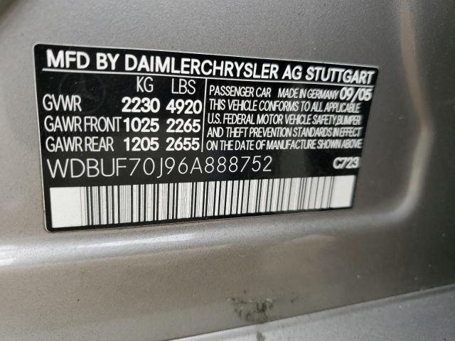 Photo 12 VIN: WDBUF70J96A888752 - MERCEDES-BENZ E-CLASS 