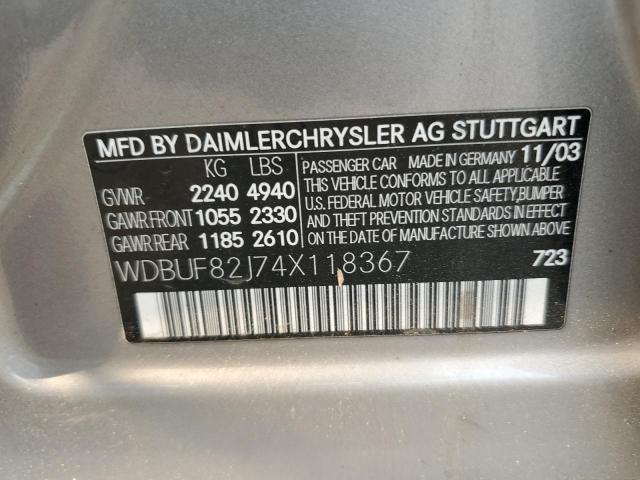 Photo 12 VIN: WDBUF82J74X118367 - MERCEDES-BENZ E 320 4MAT 