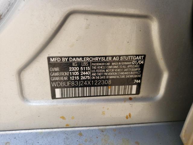 Photo 11 VIN: WDBUF83J24X122308 - MERCEDES-BENZ E 500 4MAT 