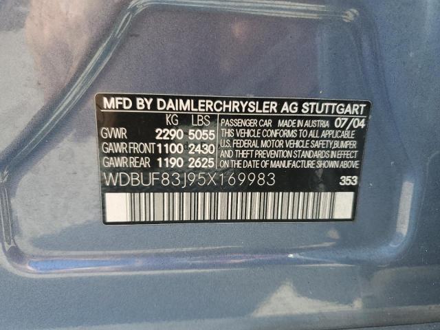 Photo 12 VIN: WDBUF83J95X169983 - MERCEDES-BENZ E 500 4MAT 