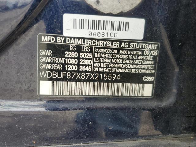 Photo 11 VIN: WDBUF87X87X215594 - MERCEDES-BENZ E 350 4MAT 