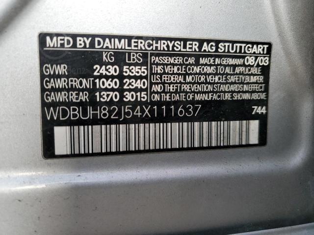 Photo 11 VIN: WDBUH82J54X111637 - MERCEDES-BENZ E-CLASS 