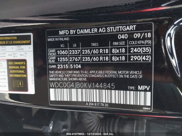 Photo 8 VIN: WDC0G4JB0KV144845 - MERCEDES-BENZ GLC-CLASS 