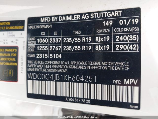 Photo 8 VIN: WDC0G4JB1KF604251 - MERCEDES-BENZ GLC 300 