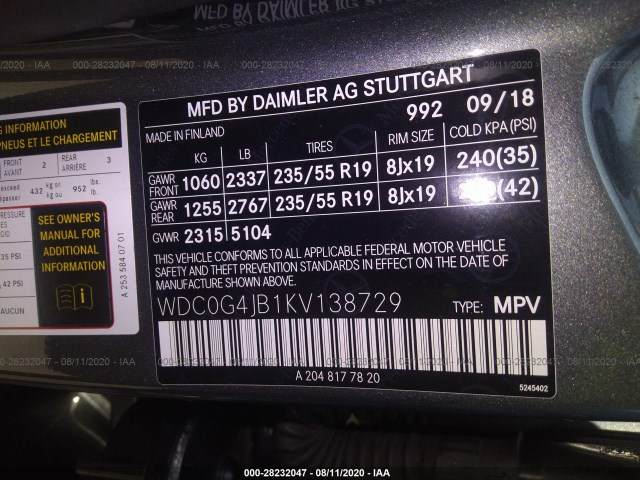 Photo 8 VIN: WDC0G4JB1KV138729 - MERCEDES-BENZ GLC 