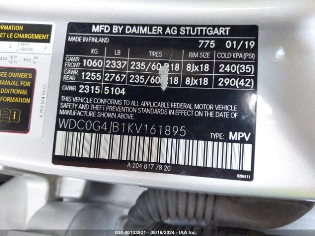 Photo 8 VIN: WDC0G4JB1KV161895 - MERCEDES-BENZ GLC-CLASS 