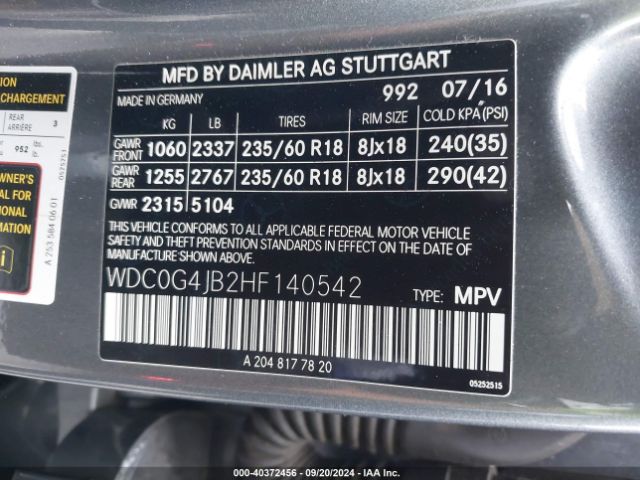 Photo 8 VIN: WDC0G4JB2HF140542 - MERCEDES-BENZ GLC-CLASS 