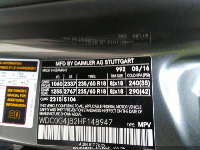 Photo 8 VIN: WDC0G4JB2HF148947 - MERCEDES-BENZ GLC 