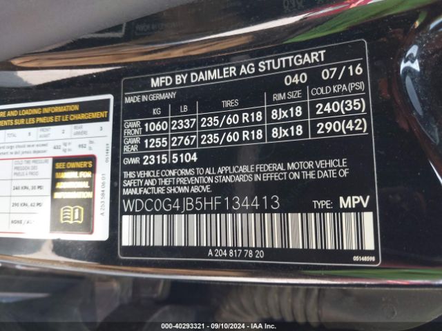 Photo 8 VIN: WDC0G4JB5HF134413 - MERCEDES-BENZ GLC-CLASS 