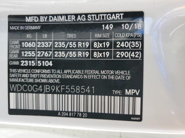 Photo 12 VIN: WDC0G4JB9KF558541 - MERCEDES-BENZ GLC-CLASS 