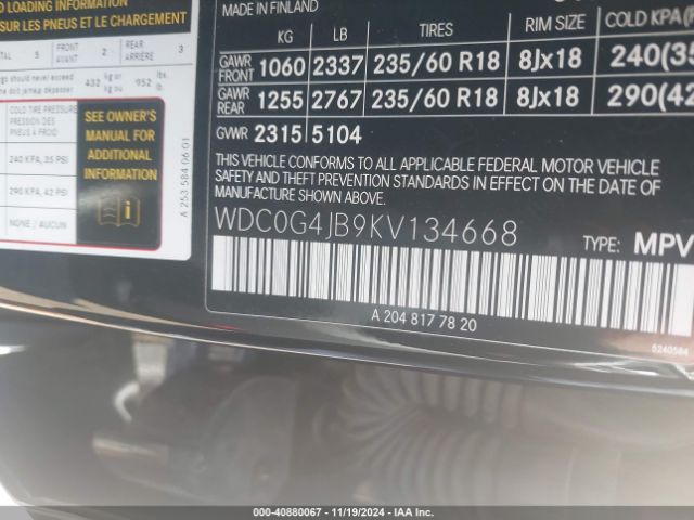 Photo 8 VIN: WDC0G4JB9KV134668 - MERCEDES-BENZ GLC-CLASS 