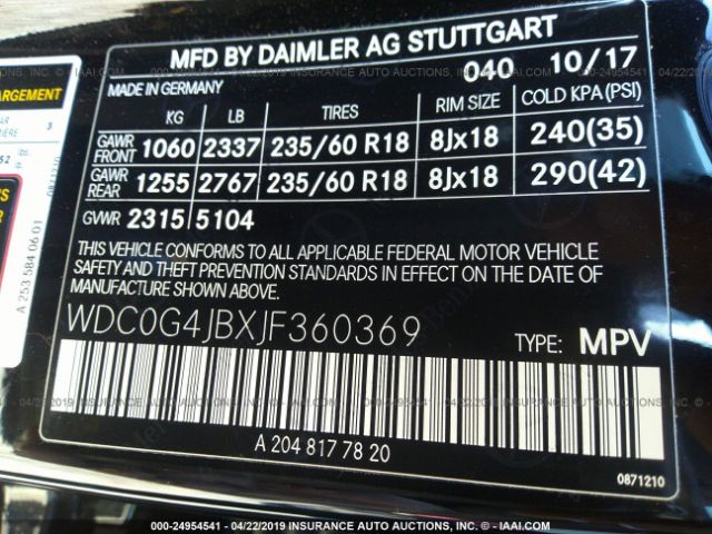 Photo 8 VIN: WDC0G4JBXJF360369 - MERCEDES-BENZ GLC 