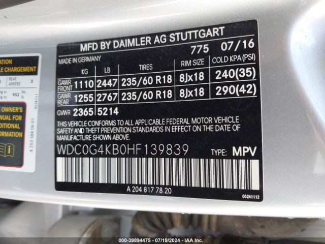 Photo 8 VIN: WDC0G4KB0HF139839 - MERCEDES-BENZ GLC-CLASS 