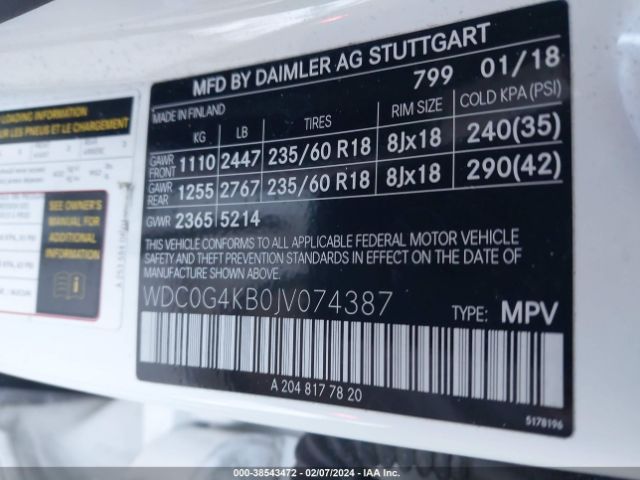 Photo 8 VIN: WDC0G4KB0JV074387 - MERCEDES-BENZ GLC 300 