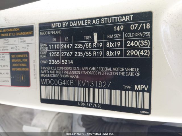 Photo 8 VIN: WDC0G4KB1KV131827 - MERCEDES-BENZ GLC-CLASS 