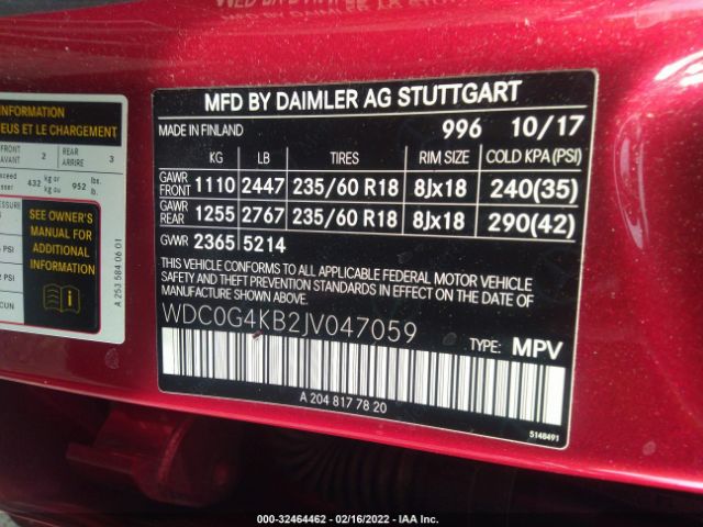 Photo 8 VIN: WDC0G4KB2JV047059 - MERCEDES-BENZ GLC 