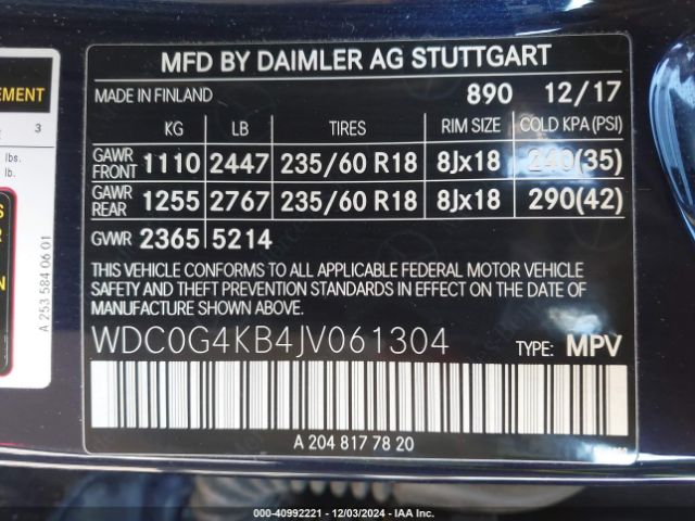 Photo 8 VIN: WDC0G4KB4JV061304 - MERCEDES-BENZ GLC-CLASS 