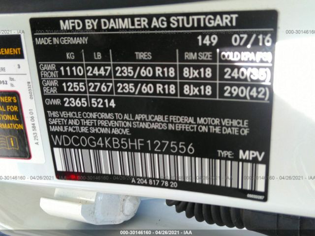 Photo 8 VIN: WDC0G4KB5HF127556 - MERCEDES-BENZ GLC 