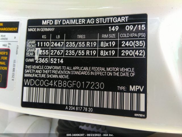 Photo 8 VIN: WDC0G4KB8GF017230 - MERCEDES-BENZ GLC 