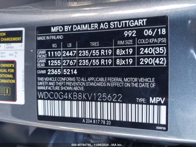 Photo 8 VIN: WDC0G4KB8KV125622 - MERCEDES-BENZ GLC-CLASS 