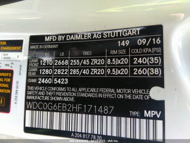 Photo 8 VIN: WDC0G6EB2HF171487 - MERCEDES-BENZ AMG GLC 43 